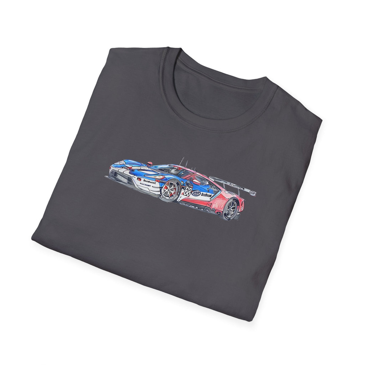 Sketch art T-Shirt - 24H of Le Mans (2019) Ford GT #68 Sebastien Bourdais - Joey Hand - Dirk Muller - Unisex-Modelcars.com-ModelCars.com