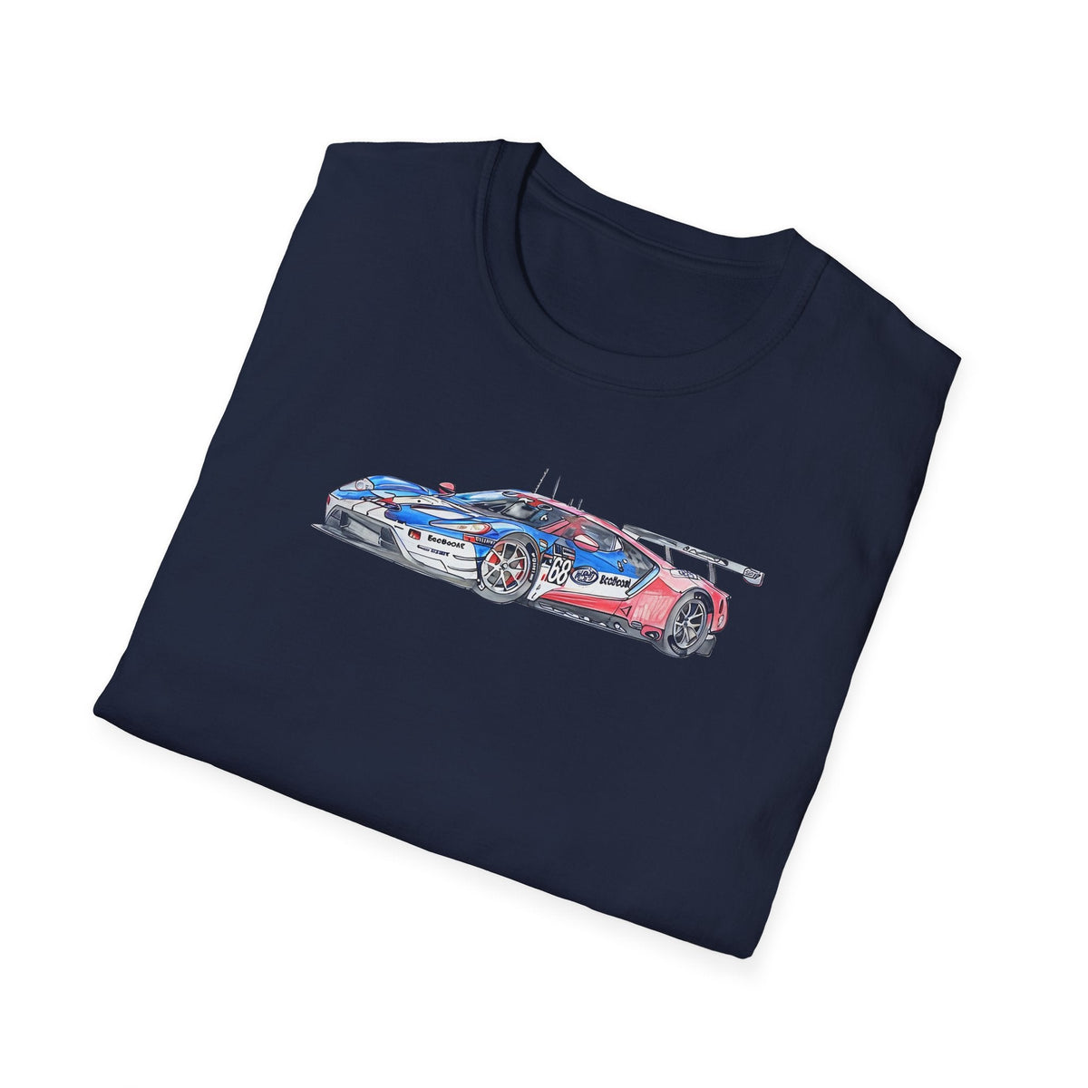 Sketch art T-Shirt - 24H of Le Mans (2019) Ford GT #68 Sebastien Bourdais - Joey Hand - Dirk Muller - Unisex-Modelcars.com-ModelCars.com