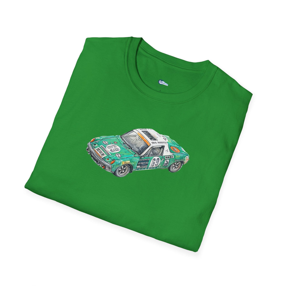 Sketch Art Vintage Porsche 914/6 #69 Gerd Quist Softstyle T-Shirt - 24 Hours of Le Mans Design-Modelcars.com-ModelCars.com