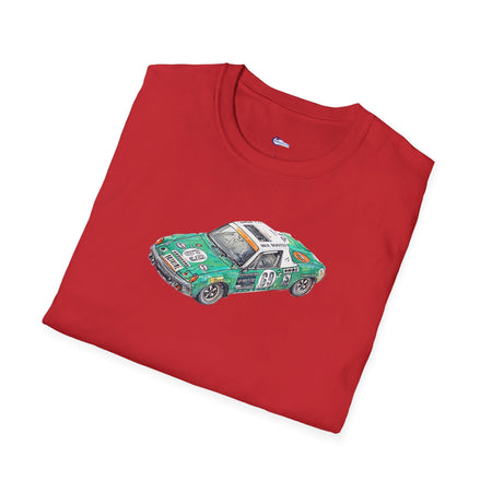 Sketch Art Vintage Porsche 914/6 #69 Gerd Quist Softstyle T-Shirt - 24 Hours of Le Mans Design-Modelcars.com-ModelCars.com