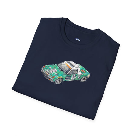 Sketch Art Vintage Porsche 914/6 #69 Gerd Quist Softstyle T-Shirt - 24 Hours of Le Mans Design-Modelcars.com-ModelCars.com