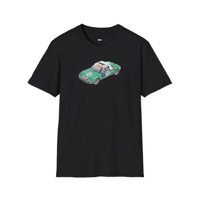 Sketch Art Vintage Porsche 914/6 #69 Gerd Quist Softstyle T-Shirt - 24 Hours of Le Mans Design-Modelcars.com-ModelCars.com
