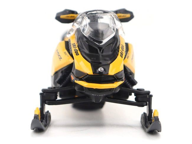 Ski-Doo MXZ Blizzard (Trail Segment) Neo Yellow and Ski-Doo MXZ 120cc (Kid's Model) Neo Yellow Set of 2 Snowmobiles 1/32 Diecast Models by BRP Models-BRP Models-ModelCars.com