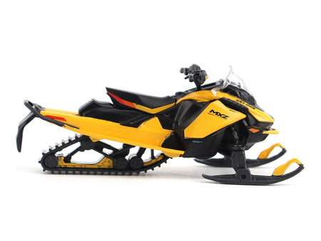 Ski-Doo MXZ Blizzard (Trail Segment) Neo Yellow and Ski-Doo MXZ 120cc (Kid's Model) Neo Yellow Set of 2 Snowmobiles 1/32 Diecast Models by BRP Models-BRP Models-ModelCars.com