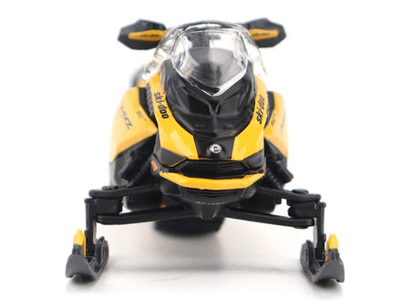 Ski-Doo MXZ Blizzard (Trail Segment) Neo Yellow and Ski-Doo MXZ 120cc (Kid's Model) Neo Yellow Set of 2 Snowmobiles 1/32 Diecast Models by BRP Models-BRP Models-ModelCars.com
