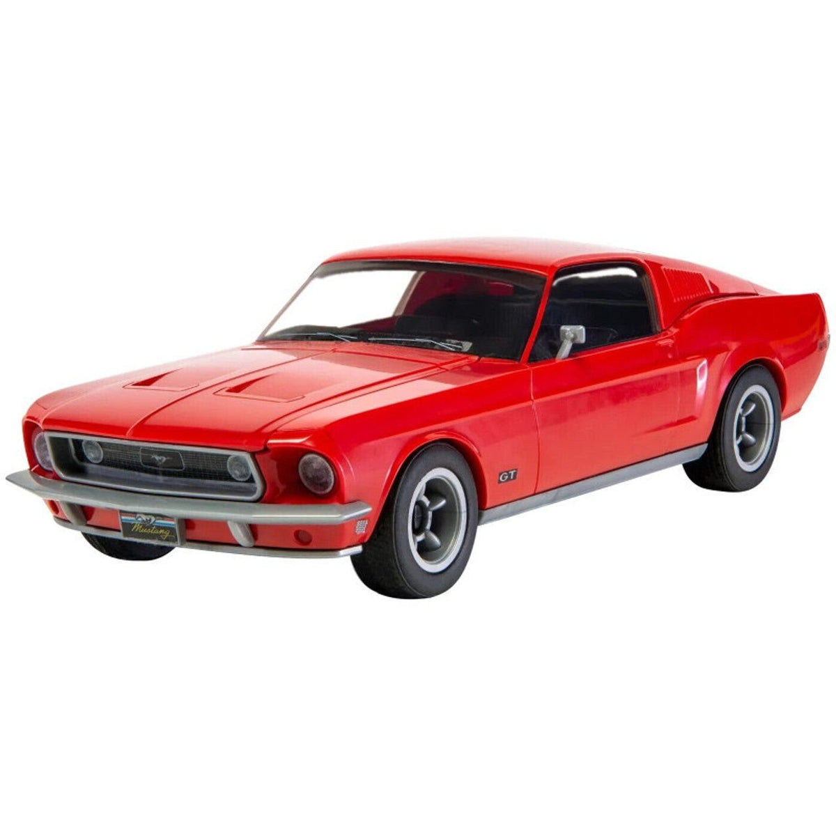 Skill 1 Model Kit 1968 Ford Mustang GT Red Snap Together Model by Airfix Quickbuild-Airfix-ModelCars.com