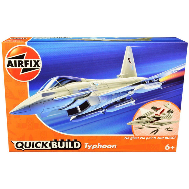Skill 1 Model Kit Eurofighter Typhoon Snap Together Painted Plastic Model Airplane Kit by Airfix Quickbuild-Airfix-ModelCars.com