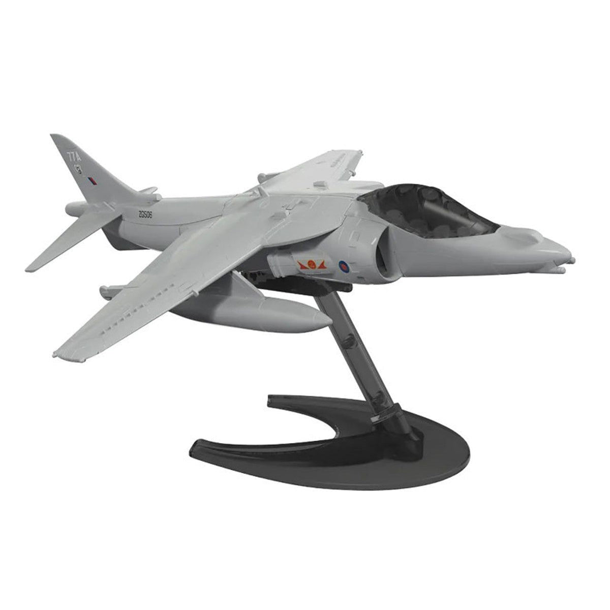 Skill 1 Model Kit Harrier Jump Jet Snap Together Painted Plastic Model Airplane Kit by Airfix Quickbuild-Airfix-ModelCars.com