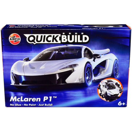 Skill 1 Model Kit McLaren P1 White Snap Together Painted Plastic Model Car Kit by Airfix Quickbuild-Airfix-ModelCars.com