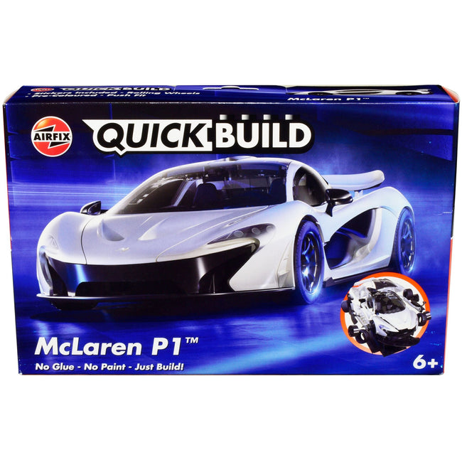 Skill 1 Model Kit McLaren P1 White Snap Together Painted Plastic Model Car Kit by Airfix Quickbuild-Airfix-ModelCars.com