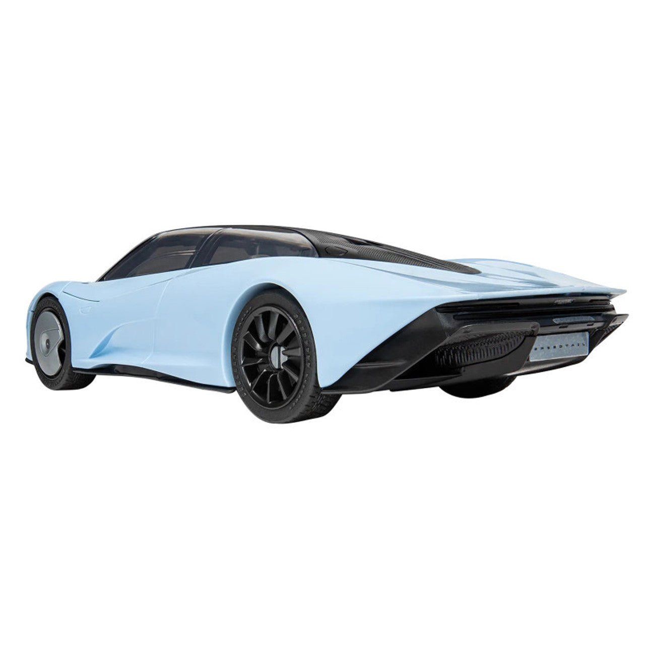 Skill 1 Model Kit McLaren Speedtail Light Blue with Black Top Snap Together Painted Plastic Model Car Kit by Airfix Quickbuild - Airfix Quickbuild - ModelCars.com