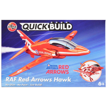 Skill 1 Model Kit Royal Air Force Red Arrows Hawk Aircraft Red Snap Together Painted Plastic Model Airplane Kit by Airfix Quickbuild-Airfix-ModelCars.com