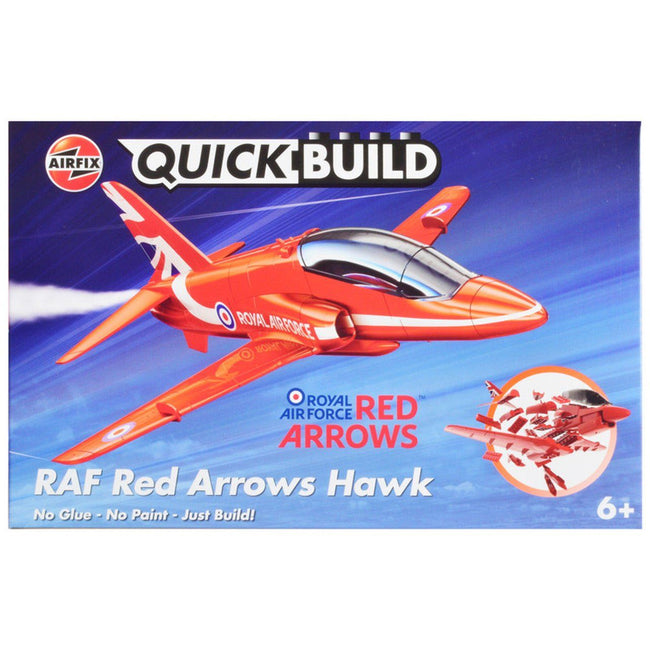 Skill 1 Model Kit Royal Air Force Red Arrows Hawk Aircraft Red Snap Together Painted Plastic Model Airplane Kit by Airfix Quickbuild - Airfix Quickbuild - ModelCars.com