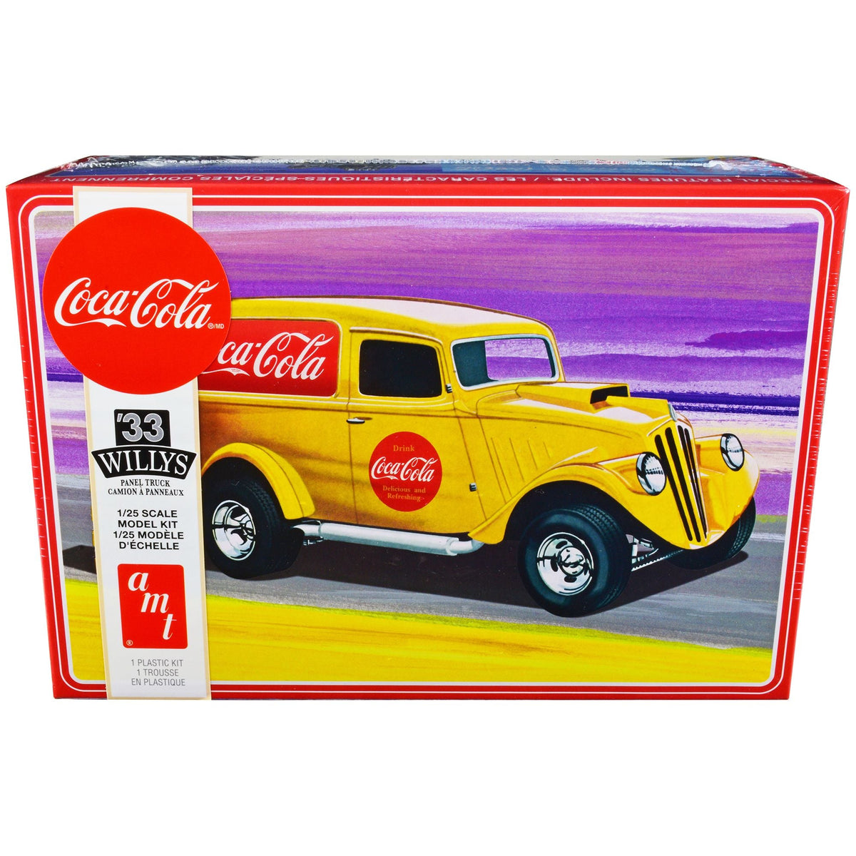 Skill 2 Model Kit 1933 Willys Panel Truck "Coca-Cola" 1/25 Scale Model by AMT-AMT-ModelCars.com