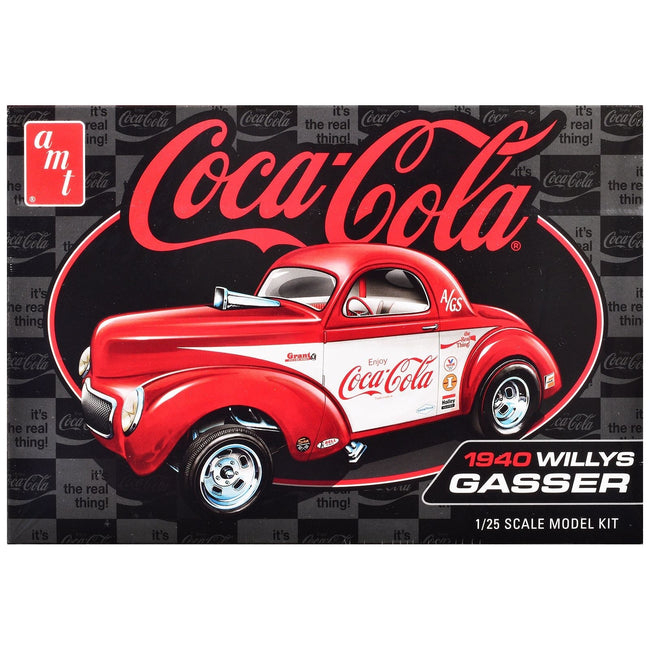 Skill 2 Model Kit 1940 Willys Coupe "Coca-Cola Race Team" 1/25 Scale Model by AMT-AMT-ModelCars.com