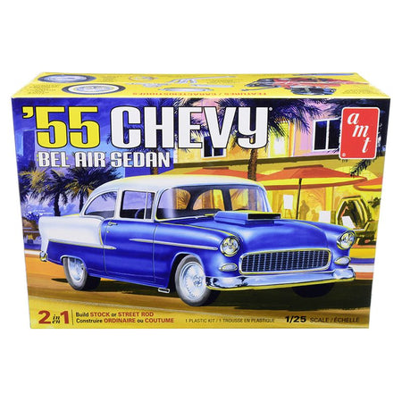 Skill 2 Model Kit 1955 Chevrolet Bel Air Sedan 2-in-1 Kit 1/25 Scale Model by AMT-AMT-ModelCars.com