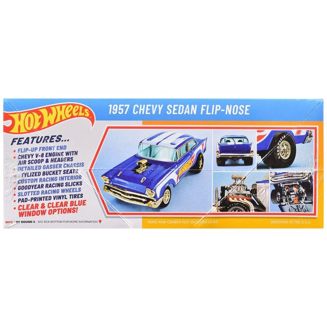 Skill 2 Model Kit 1957 Chevrolet Sedan Flip-Nose "Hot Wheels" 1/25 Scale Model by MPC-MPC-ModelCars.com
