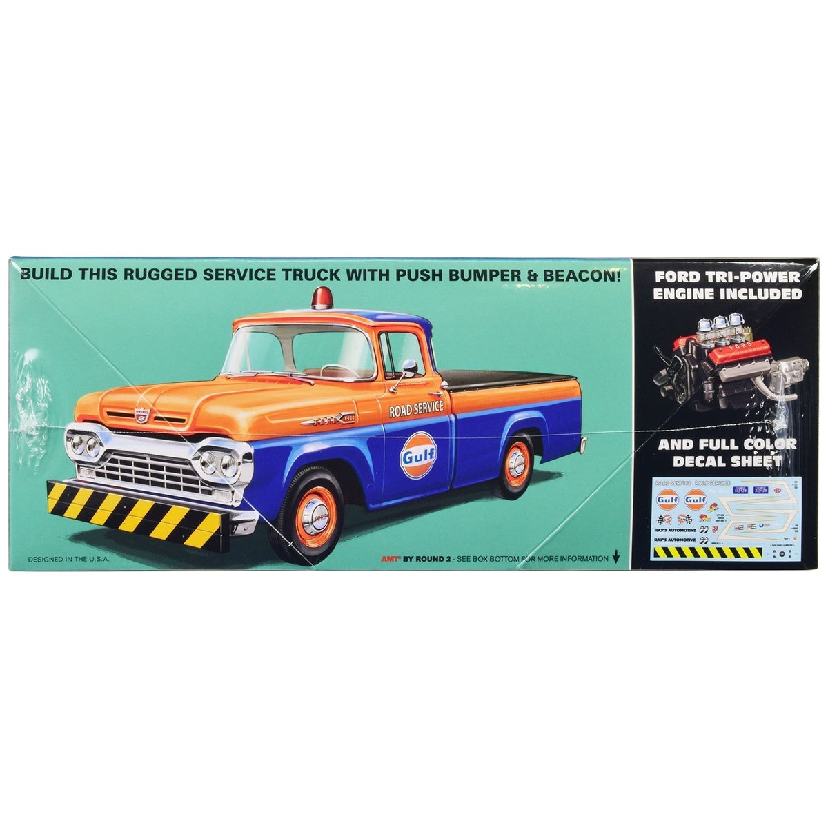 Skill 2 Model Kit 1960 Ford F-100 Pickup Truck with Trailer 3-in-1 Kit 1/25 Scale Model by AMT-AMT-ModelCars.com