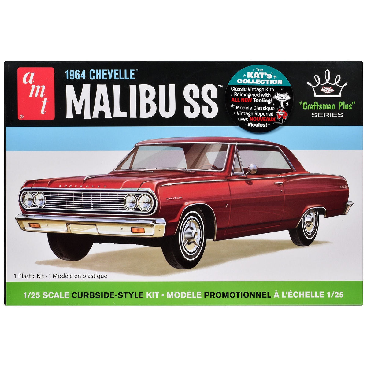 Skill 2 Model Kit 1964 Chevrolet Chevelle Malibu SS "Craftsman Plus" Series 1/25 Scale Model by AMT-Autoworld-ModelCars.com