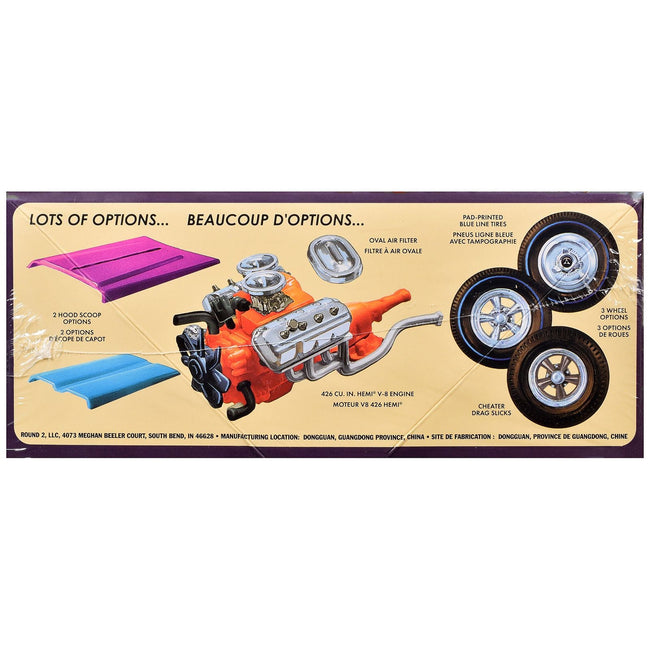 Skill 2 Model Kit 1965 Dodge Coronet 500 Hemi 2-in-1 Kit 1/25 Scale Model by AMT-AMT-ModelCars.com