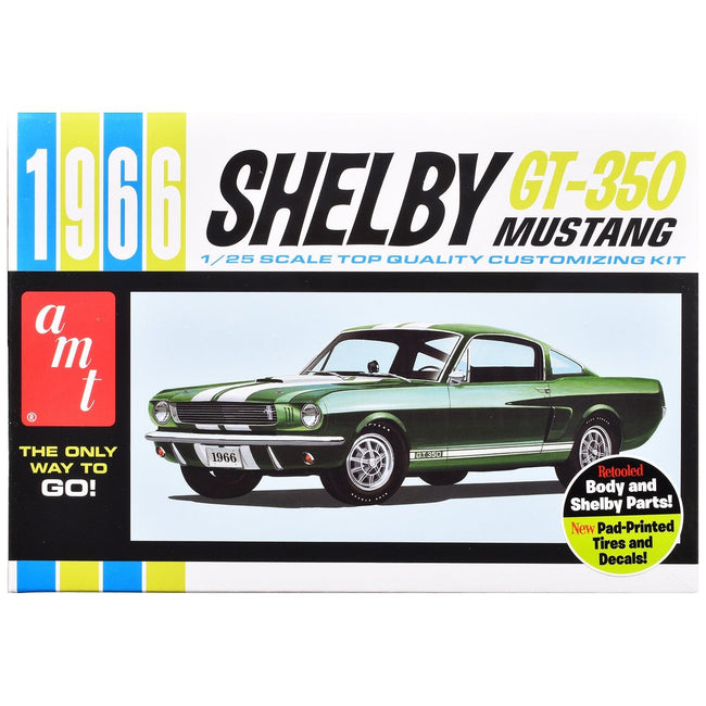 Skill 2 Model Kit 1966 Shelby Mustang GT-350 1/25 Scale Model by AMT-AMT-ModelCars.com