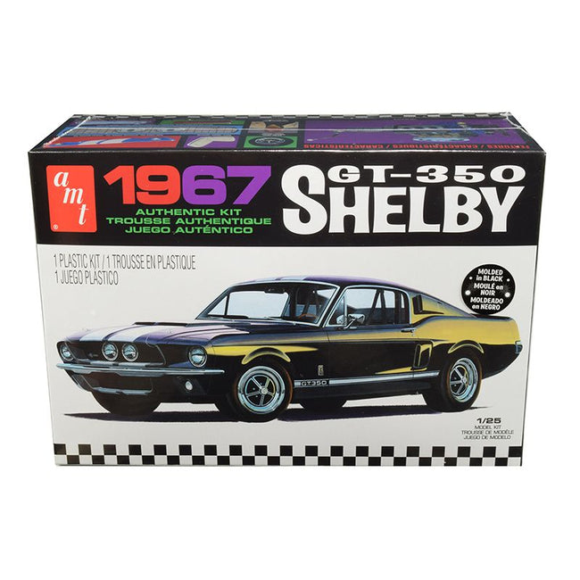 Skill 2 Model Kit 1967 Ford Mustang Shelby GT350 Black 1/25 Scale Model by AMT-AMT-ModelCars.com