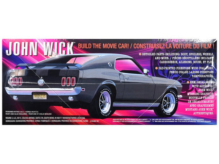 Skill 2 Model Kit 1969 Ford Mustang "John Wick" (2014) Movie 1/25 Plastic Model by AMT-AMT-ModelCars.com