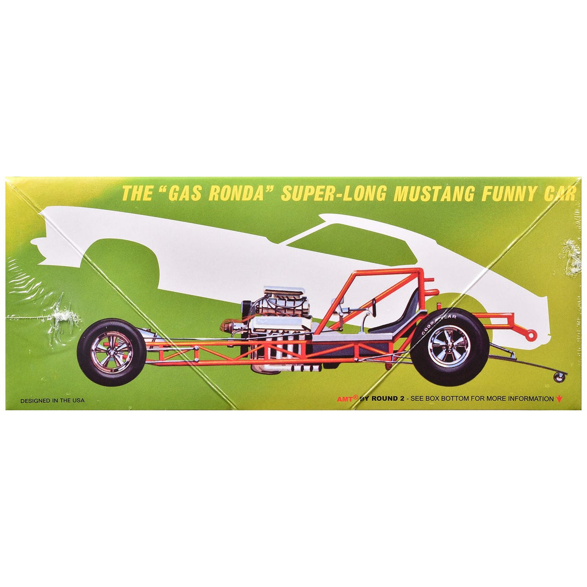 Skill 2 Model Kit 1969 Ford Mustang Longnose Funny Car "Gas Ronda" 1/25 Scale Model by AMT-AMT-ModelCars.com