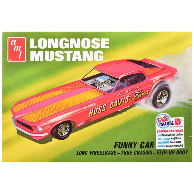 Skill 2 Model Kit 1969 Ford Mustang Longnose Funny Car "Gas Ronda" 1/25 Scale Model by AMT-AMT-ModelCars.com