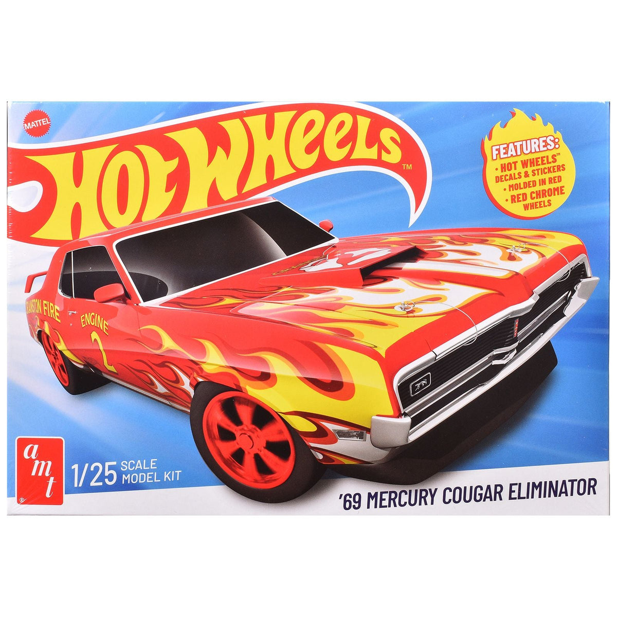 Skill 2 Model Kit 1969 Mercury Cougar Eliminator "Hot Wheels" 1/25 Scale Model by AMT-AMT-ModelCars.com
