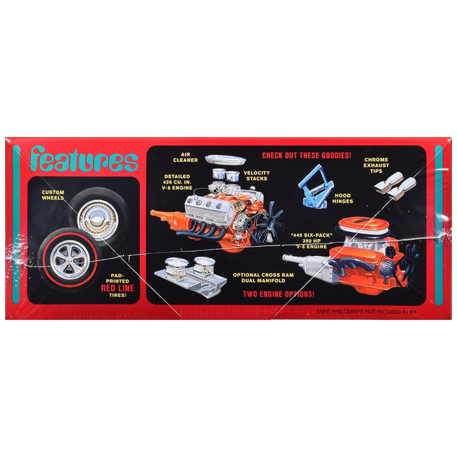 Skill 2 Model Kit 1969 Plymouth GTX Hardtop 1/25 Scale Model by AMT-AMT-ModelCars.com
