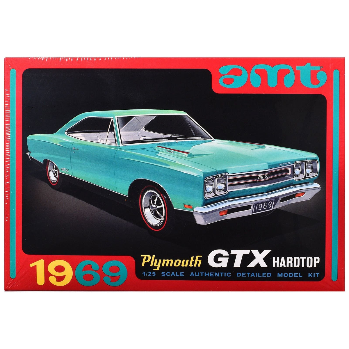 Skill 2 Model Kit 1969 Plymouth GTX Hardtop 1/25 Scale Model by AMT-AMT-ModelCars.com