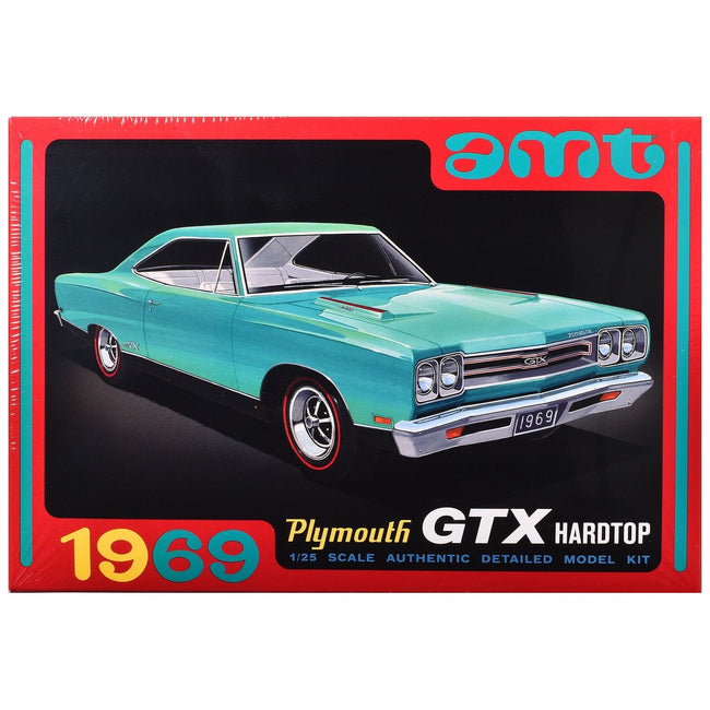 Skill 2 Model Kit 1969 Plymouth GTX Hardtop 1/25 Scale Model by AMT-AMT-ModelCars.com