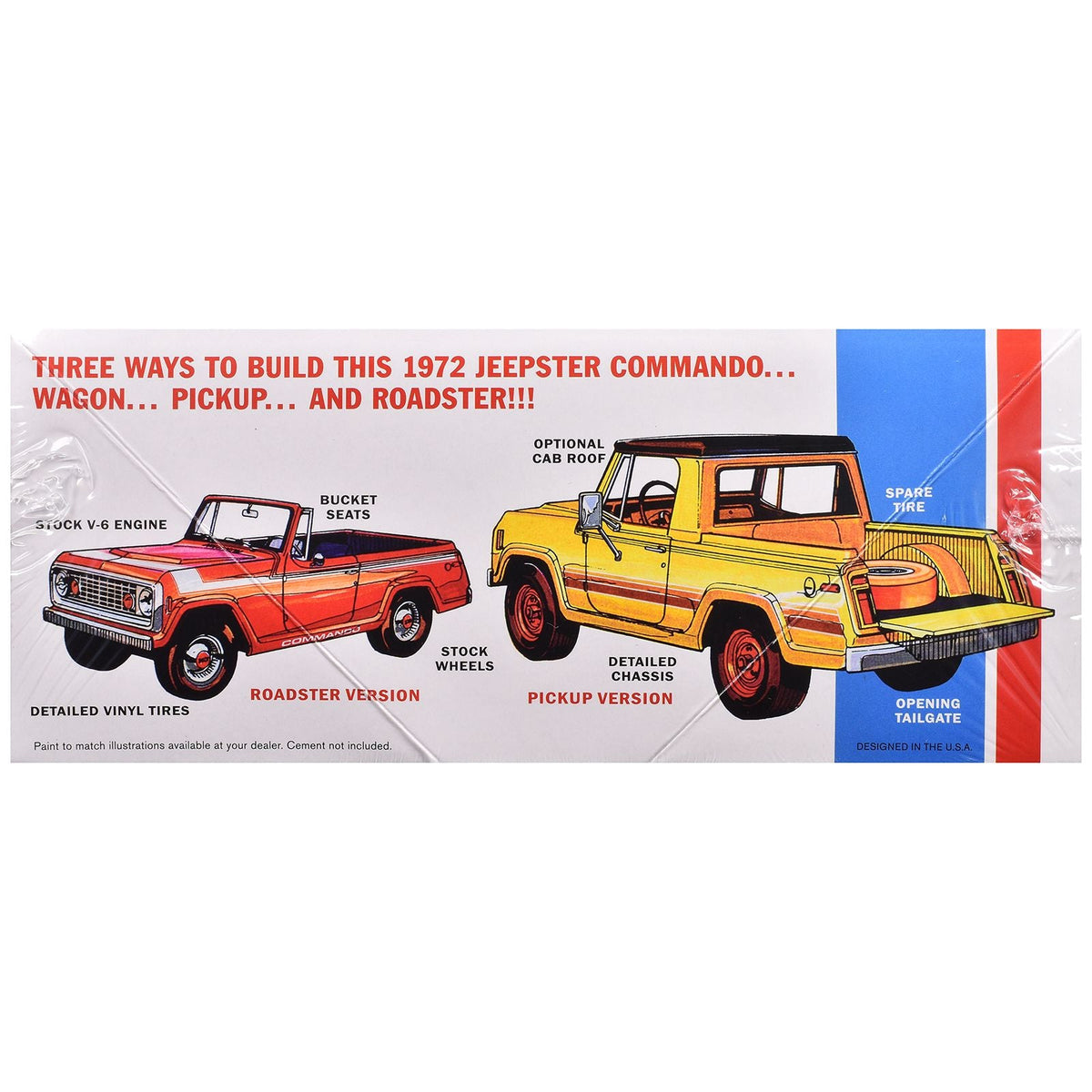Skill 2 Model Kit 1972 Jeep Jeepster Commando 1/25 Scale Model by MPC-MPC-ModelCars.com