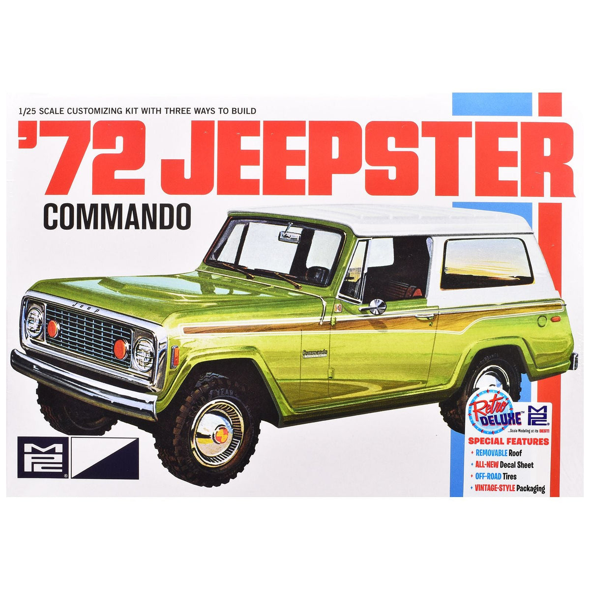 Skill 2 Model Kit 1972 Jeep Jeepster Commando 1/25 Scale Model by MPC-MPC-ModelCars.com