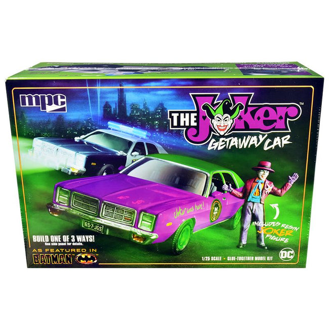 Skill 2 Model Kit 1977 Dodge Monaco with Joker Resin Figurine "Batman" 3-in-1 Kit 1/25 Scale Model by MPC-MPC-ModelCars.com