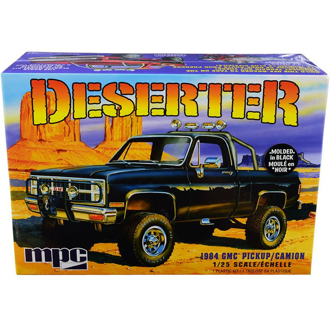 Skill 2 Model Kit 1984 GMC Pickup Truck (Molded in Black) "Deserter" 1/25 Scale Model by MPC-MPC-ModelCars.com