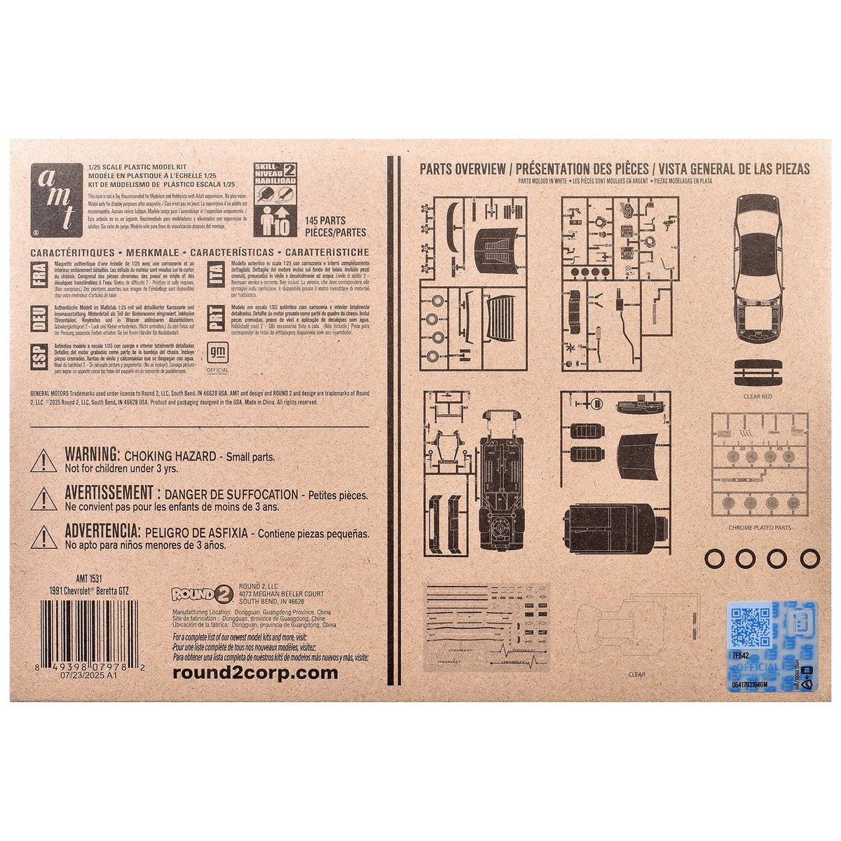 Skill 2 Model Kit 1991 Chevrolet Beretta GTZ 1/25 Scale Model by AMT-AMT-ModelCars.com