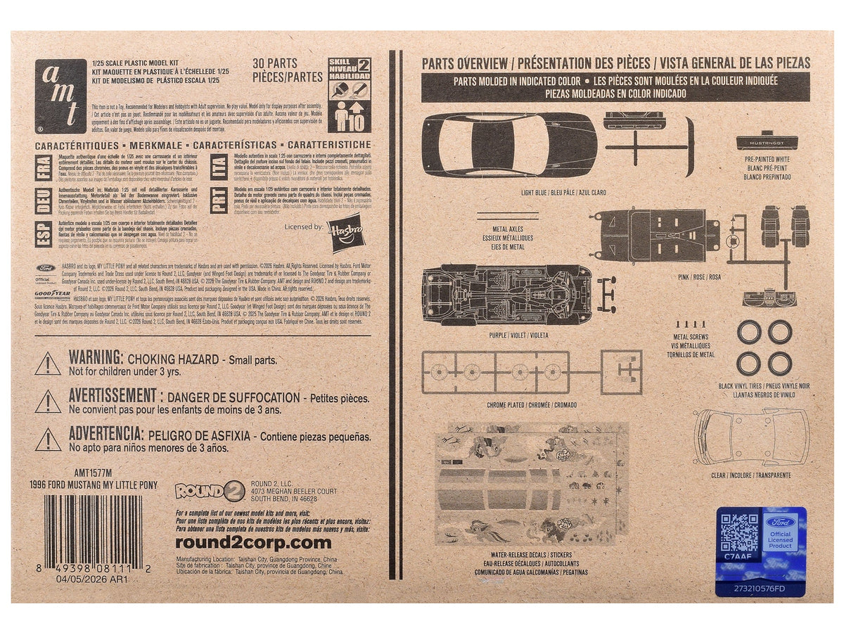Skill 2 Model Kit 1996 Ford Mustang GT "My Little Pony" 1/25 Scale Model by AMT-AMT-ModelCars.com