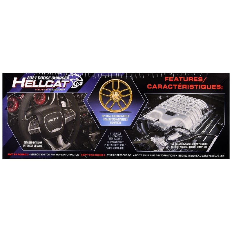Skill 2 Model Kit 2021 Dodge Charger Hellcat Redeye Widebody 1/25 Scale Model by AMT-AMT-ModelCars.com
