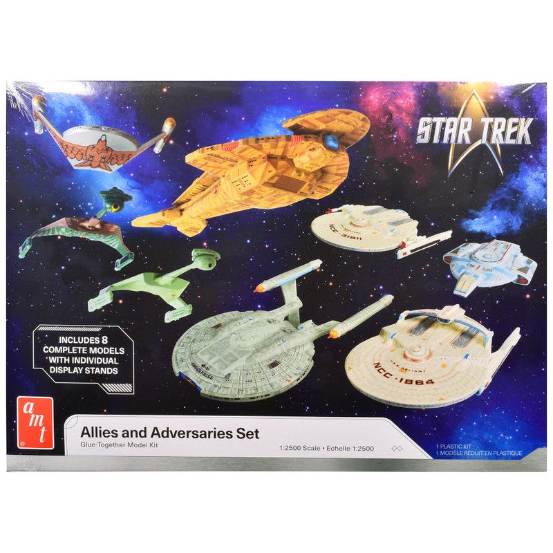Skill 2 Model Kit Allies and Adversaries Space Ship Set "Star Trek" Franchise 1/2500 Scale Model by AMT-AMT-ModelCars.com