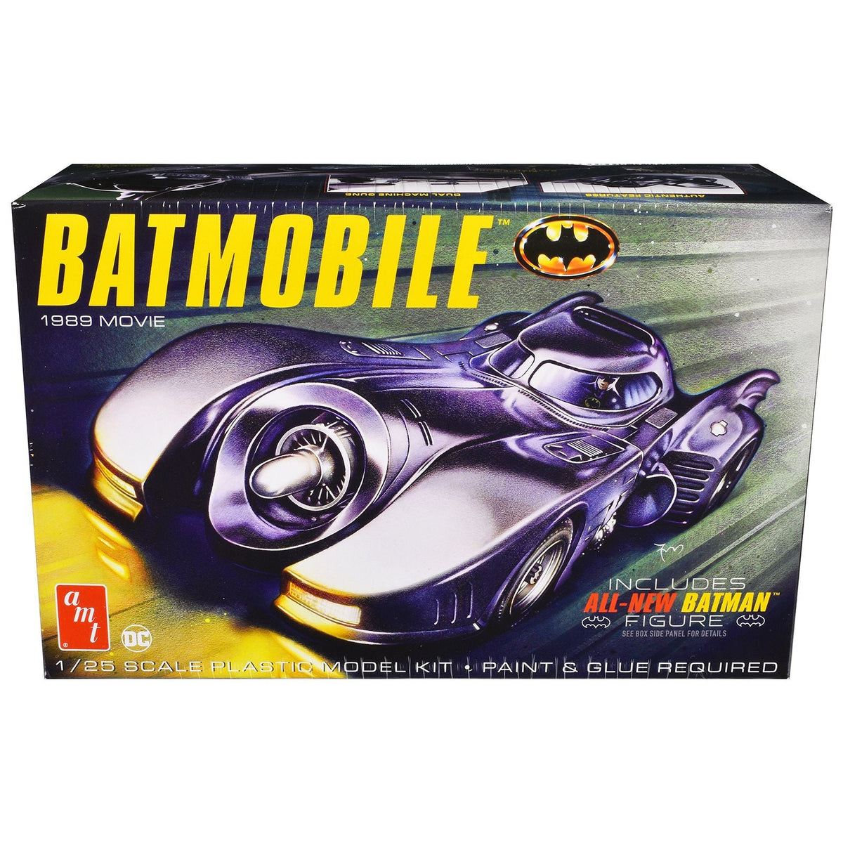 Skill 2 Model Kit Batmobile with Seated Batman Figure "Batman" (1989) Movie 1/25 Scale Model by AMT-AMT-ModelCars.com