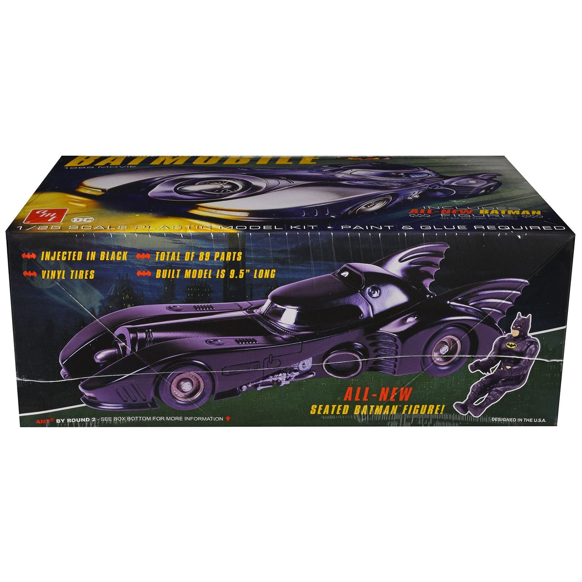 Skill 2 Model Kit Batmobile with Seated Batman Figure "Batman" (1989) Movie 1/25 Scale Model by AMT-AMT-ModelCars.com