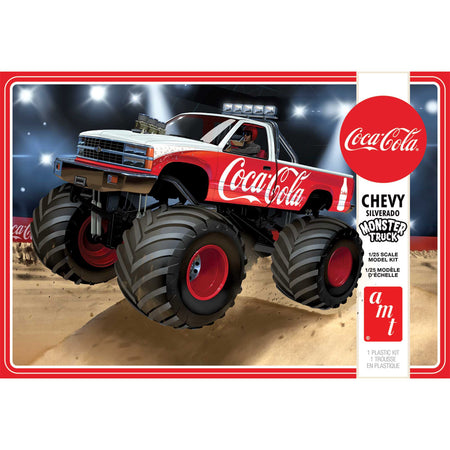 Skill 2 Model Kit Chevrolet Silverado Monster Truck "Coca-Cola" 1/25 Scale Model by AMT-AMT-ModelCars.com
