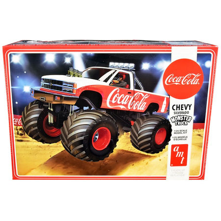 Skill 2 Model Kit Chevrolet Silverado Monster Truck "Coca-Cola" 1/25 Scale Model by AMT-AMT-ModelCars.com
