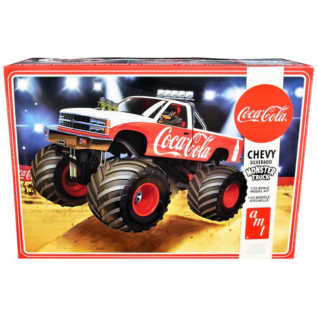 Skill 2 Model Kit Chevrolet Silverado Monster Truck "Coca-Cola" 1/25 Scale Model by AMT-AMT-ModelCars.com