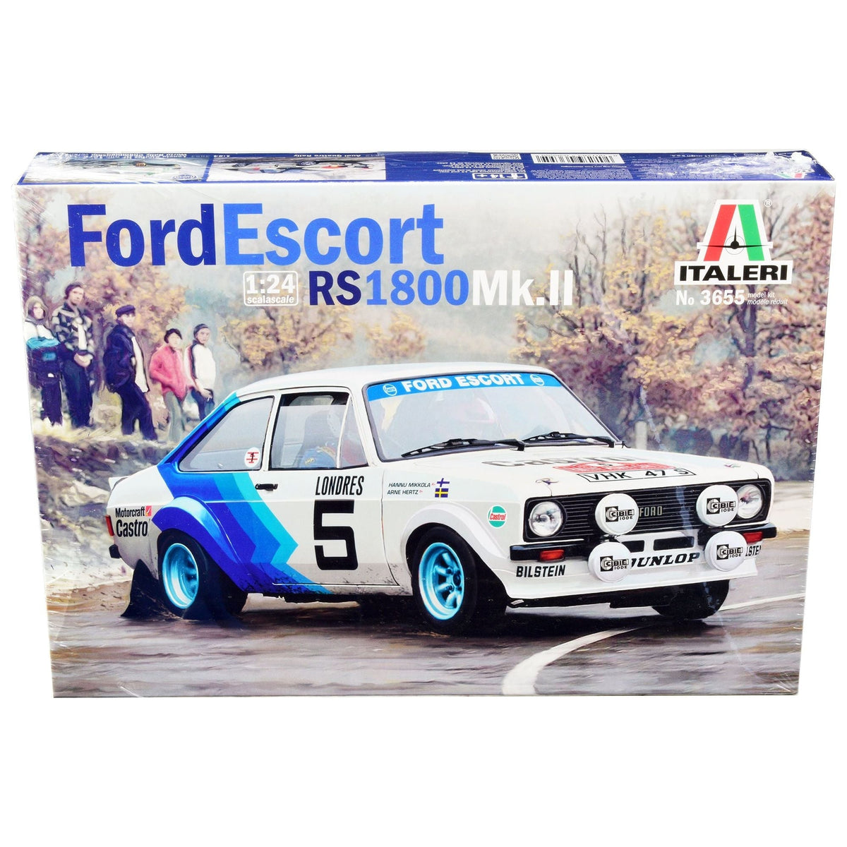 Skill 2 Model Kit Ford Escort RS 1800 Mk.II #5 Rallye Monte Carlo (1979) 1/24 Scale Model by Italeri-Italeri-ModelCars.com