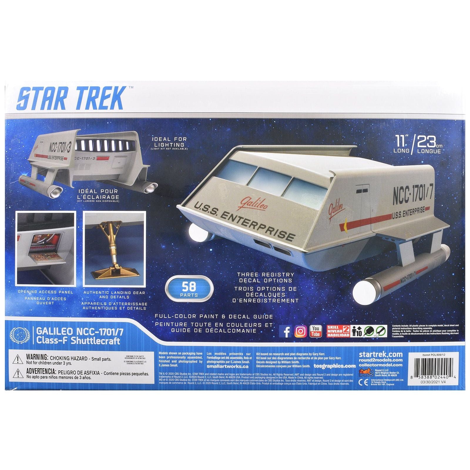 Skill 2 Model Kit Galileo Shuttlecraft "Star Trek: The Original Series" (1966 - 1968) TV Series 1/32 Scale Model by Polar Lights - Polar Lights - ModelCars.com
