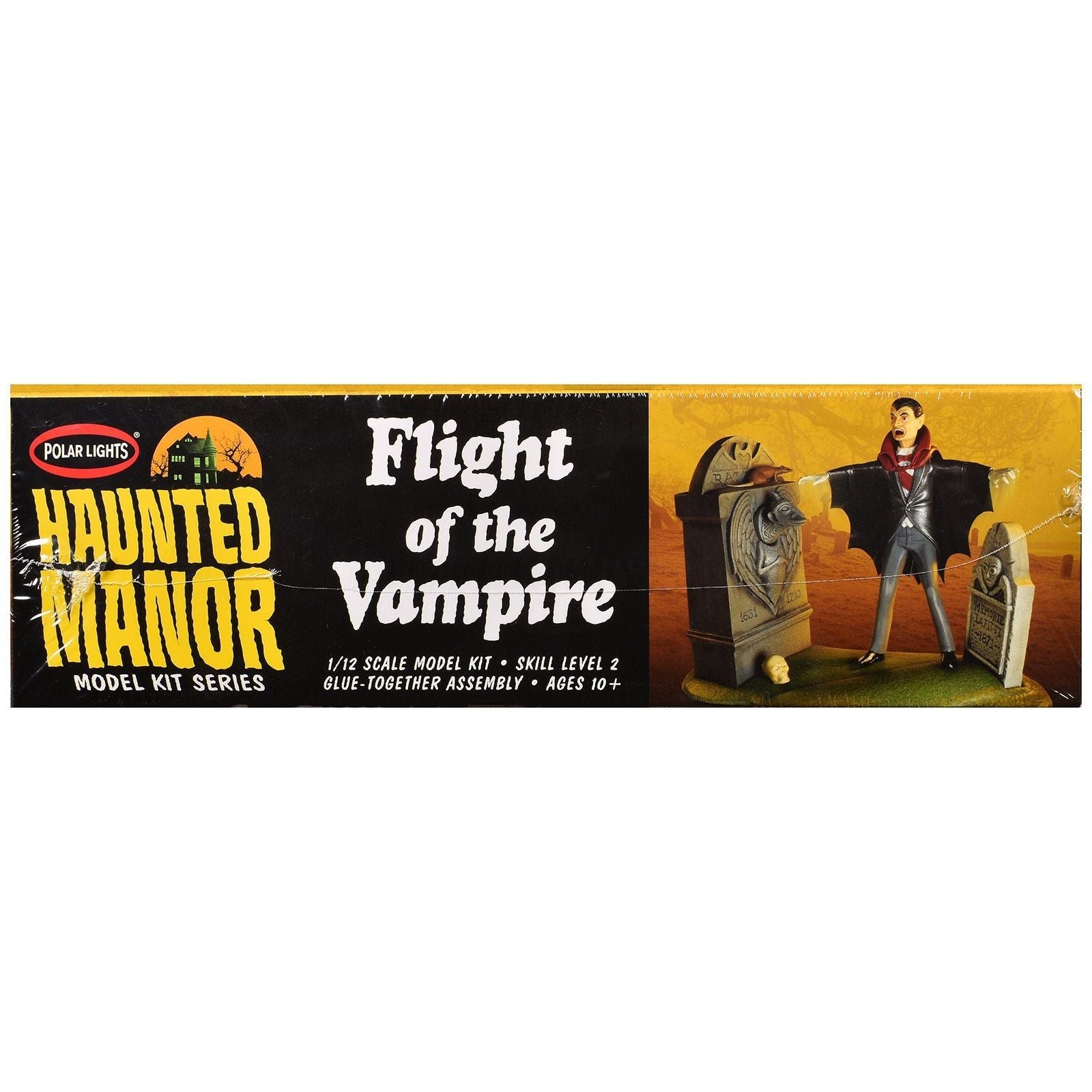 Skill 2 Model Kit Haunted Manor "Flight of the Vampire" Diorama Set 1/12 Scale Model by Polar Lights - Polar Lights - ModelCars.com