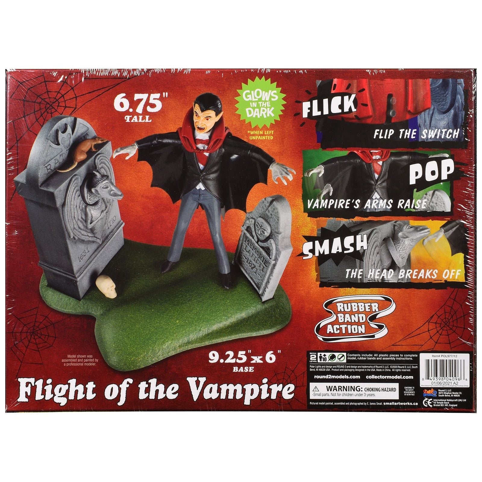 Skill 2 Model Kit Haunted Manor "Flight of the Vampire" Diorama Set 1/12 Scale Model by Polar Lights - Polar Lights - ModelCars.com